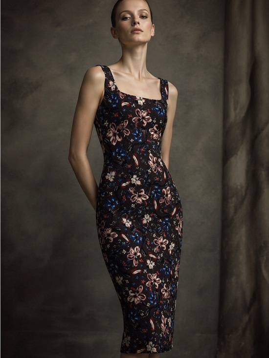 ERDEM Dresses & Skirts - ERDEM Arlie Floral Jacquard Midi Sheath Dress Blue Pink Wedding Guest US 8
